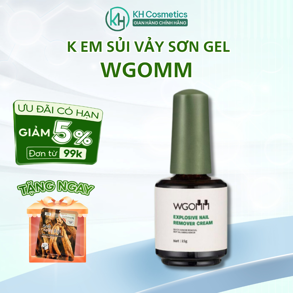 Kem sủi vảy sơn móng WGOMM - WGOMM tẩy lớp sơn dễ dàng, an toàn, không gây tổ thương móng ngay tại nhà