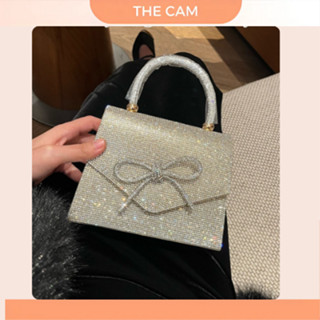  Túi Xách Cầm tay đi tiệc đính nơ bling nổi bật. Túi Xách phủ nhũ kim sa trẻ trung phù hợp tiệc tùng THE CAM 