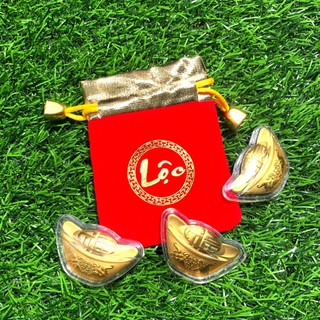 [VIP] Thỏi Vàng Thần Tài Mạ Vàng Kèm Túi Gấm Phúc Lộc , Làm Quà Tặng Cực Vip Khai Lộc , Siêu Rẻ