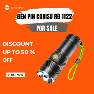 Đèn Pin Cầm Tay Chiếu Sáng Corisu 1122 Cầm Tay Có ZOOM Xa Gần Chống Nước- Bảo Hành 12 Tháng