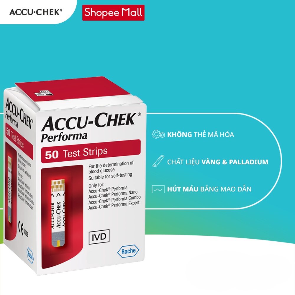 Hộp 50 Que Thử Đường Huyết ACCU-CHEK Performa