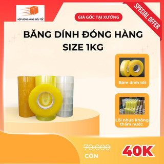  Băng Dính Đóng Gói Siêu Chắc – Đục   Trắng   Vàng – 0.5–1Kg - Giá Rẻ - : 