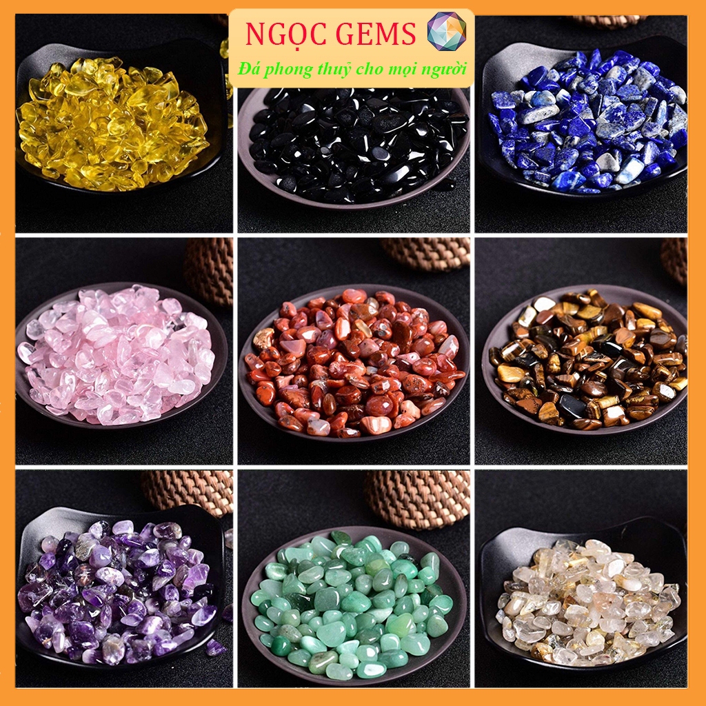 Đá Vụn Tự Nhiên Nhiều Màu Sắc Túi 100gr , Đá Phong Thuỷ Trang Trí