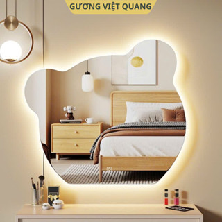 Gương Decor Hình Chú Gấu Có Led 3 Màu, Cảm Ứng Mặt Gương Một Chạm, Gương Decor Phòng Ngủ, Nhà Tắm