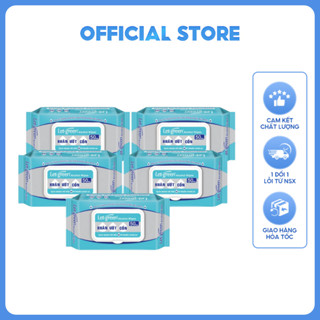 Combo 5 Bao Khăn Ướt Cồn Let-Green Loại 50 Miếng