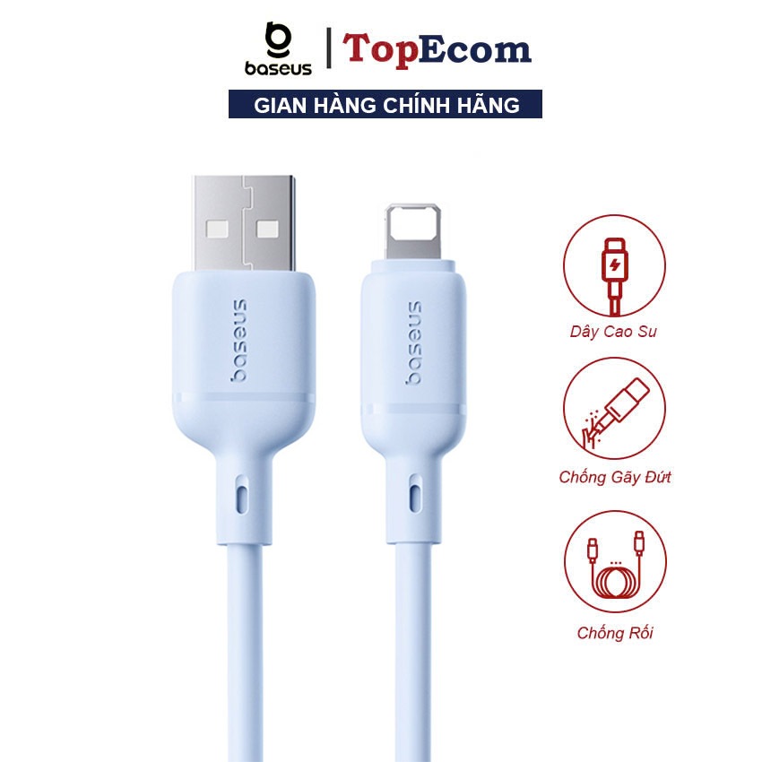 Cáp Sạc Baseus Silky USB 2.4A, Công Nghệ Kiểm Soát Nhiệt, Silicone Mềm Mượt Chống Rối, Bền Bỉ