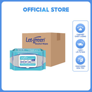 Thùng 36 Bao Khăn Ướt Cồn Let-Green Loại 50 miếng/Bao