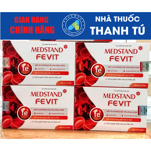 Medstand Fevit Bổ sung sắt và Acid Folic cho bà bầu  (Hộp 30 Viên)