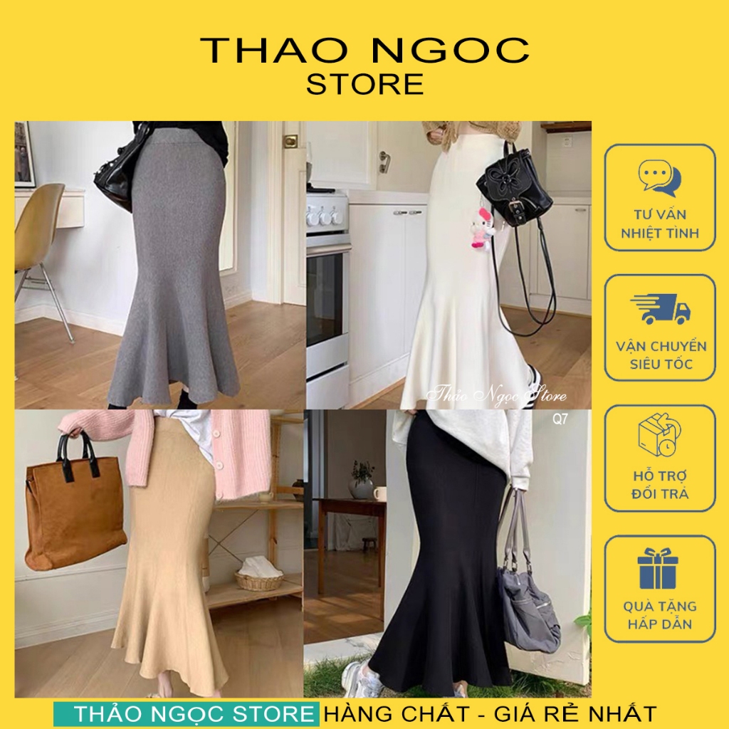 Chân váy len đuôi cá hàng nhập! (có sẵn, hình thật) THẢO NGỌC STORE