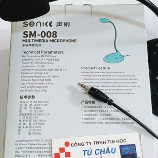 Míc Chat / Microphone SENIC SM-008 chuẩn cắm 3.5 ly (3.5mm 3 điểm cực) dài 2m
