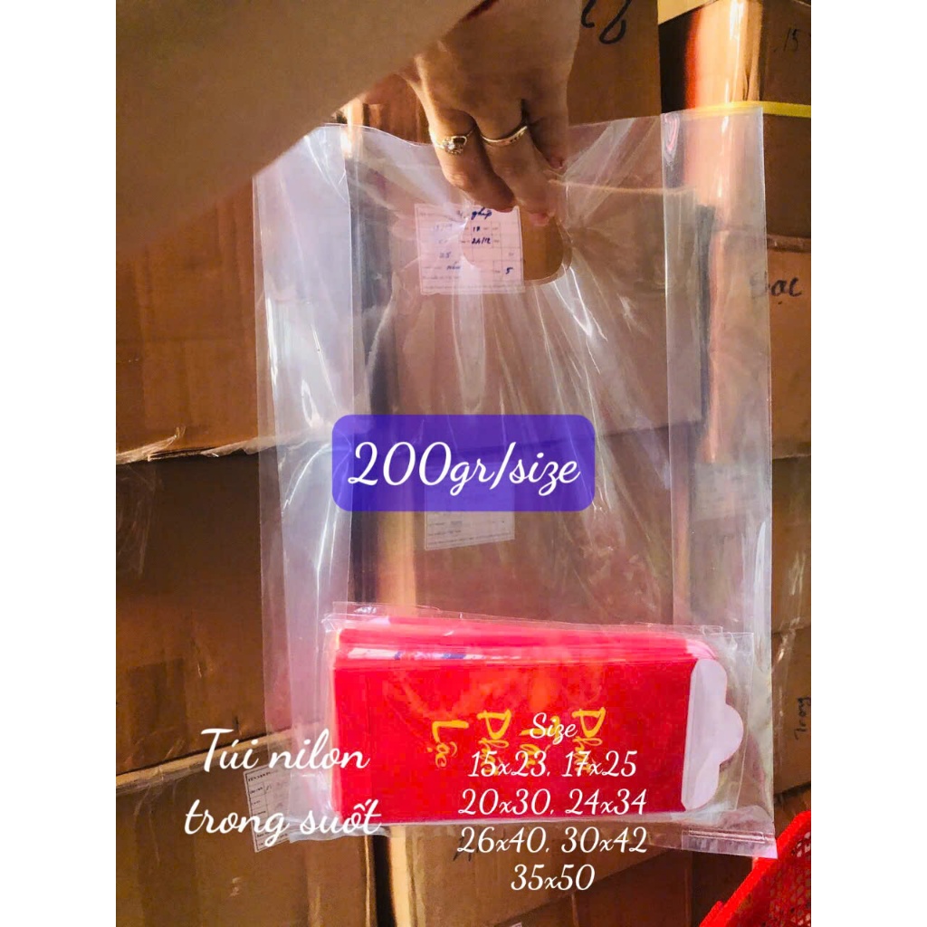 [200gr/size ]  túi nilon PP trong suốt
