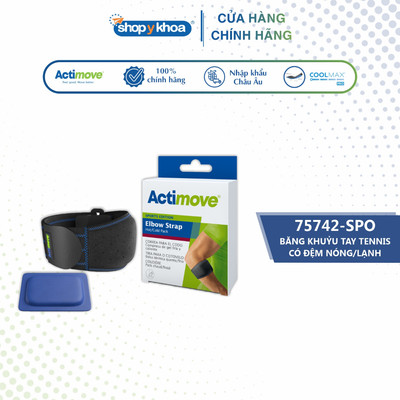 Băng Khuỷu Tay Tennis Có Đệm Chườm Nóng/Lạnh Actimove, Màu Đen [75742-SPO] - NK Châu Âu (1 Cái)