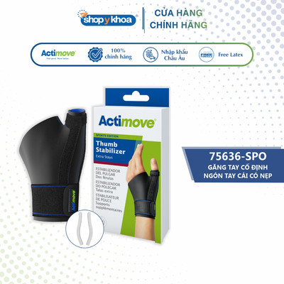 Găng Tay Actimove Cố Định Ngón Tay Cái, Có Nẹp, Màu Đen [75636-SPO] - NK Châu Âu (1 Cái)