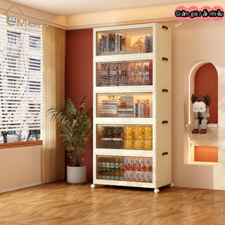 Tủ đựng đồ gấp trong suốt, tủ quần áo trẻ em nhiều lớp 3/4/5, không cần lắp đặt, sức chứa lớn,chống bụi, bánh xe đa năng