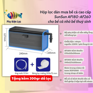 Hộp lọc dàn mưa bể cá cao cấp SunSun AF180-AF260 cho bể cá nhỏ bể thuỷ sinh (tặng kèm 200gr đá lọc)