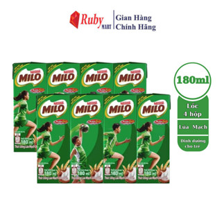 Combo 2 Lốc 4 Hộp Sữa Năng Lượng Milo Vị Lúa Mạch 180ml ( giá bán đã trừ khuyến mãi )