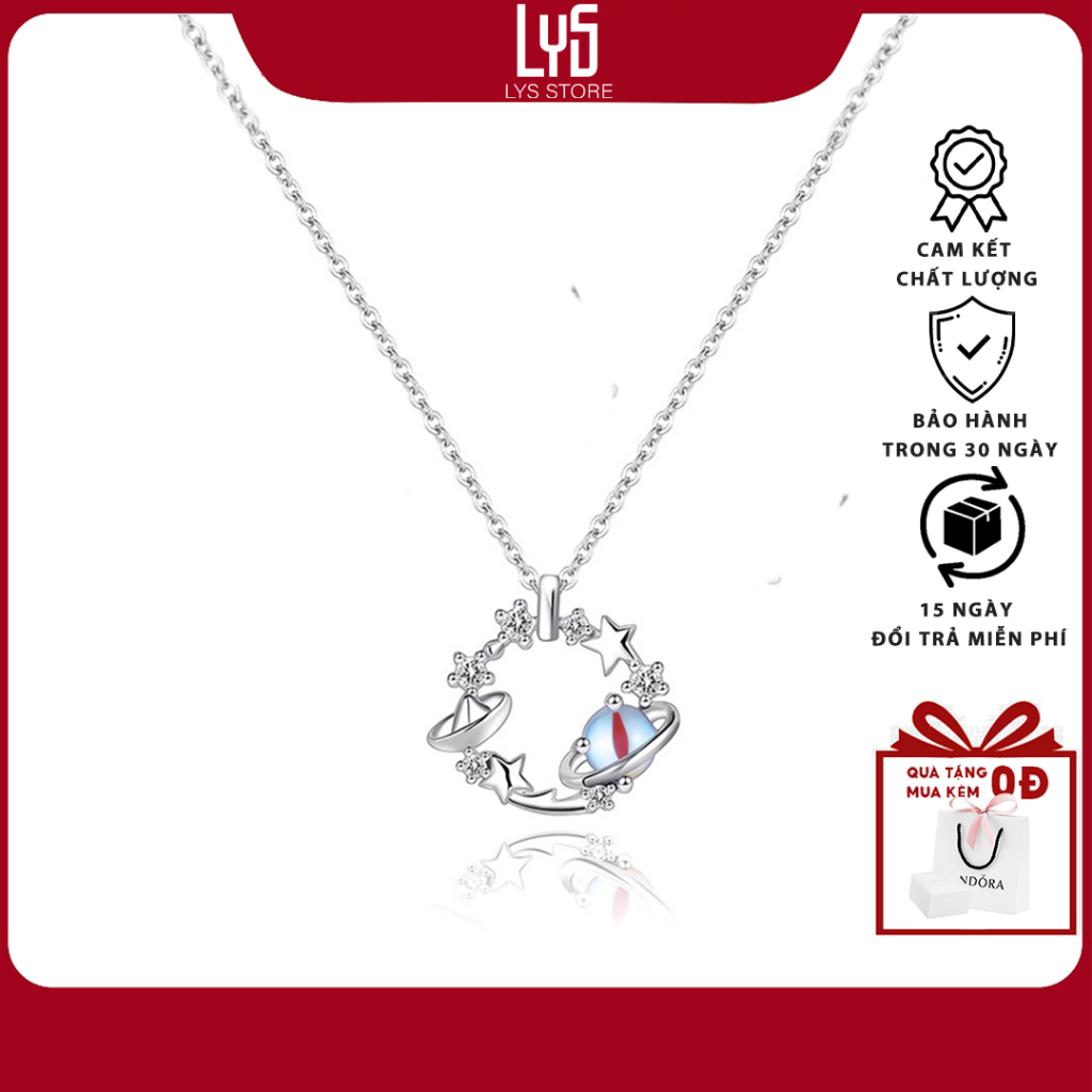 Dây chuyền nữ Star Moonstone Planet Silver Necklace 6328SV - Dây chuyền chuẩn Bạc PAN