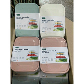  XẢ KHO- Combo 9 bộ hộp thực phẩm chữ nhật Hokori  MS:6533  Việt Nhật Hộp bảo quản thức ăn đồ đông lạnh an toàn 