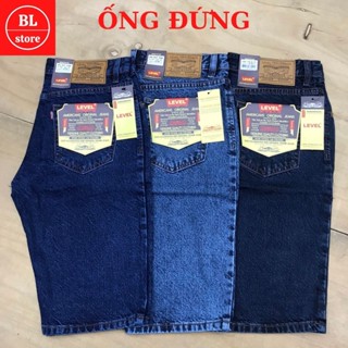 Quần Short Jean Nam Trung Niên Dáng Suông, Ống Đứng Rộng Ảnh Thật