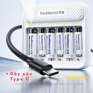 Bộ Sạc 6 pin sạc AA/AAA Doublepow sạc nhanh, tự ngắt cho Micro, đồ chơi, đồng hồ, remote
