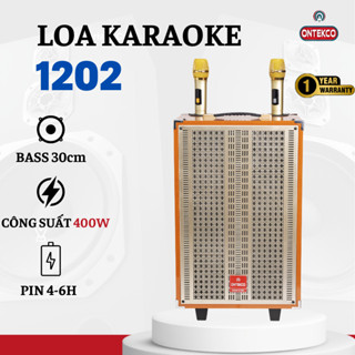 Loa Kẹo Kéo Bass 30 Chính Hãng ONTEKCO 1202 Kèm 2 Mic . Nghe Nhạc, Hát karaoke Trong nhà, ngoài trời