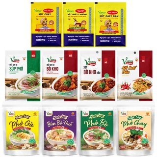 Gia vị nấu Bò Kho, Phở, Bún Bò Huế, Cà ri, Ngũ Vị Hương gói 10g, 18g Vianco gia vị nêm sẵn chuẩn vị