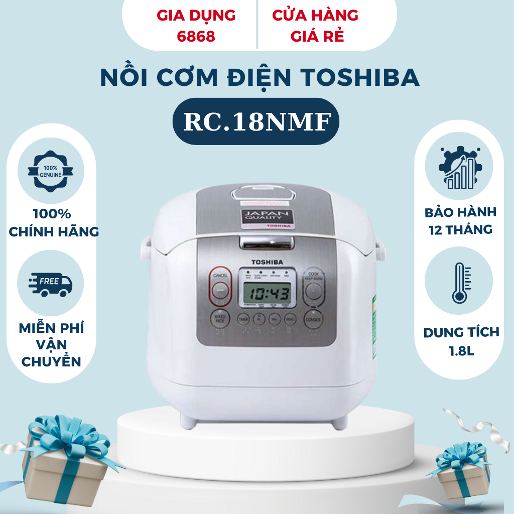 Nồi cơm điện tử TOSHIBA RC.18NMF/ RC.10NMF - Dung tích 1 Lít và 1.8 Lít - Bảo hành 12 tháng