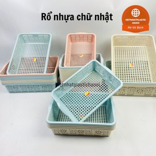 Rổ nhựa chữ nhật dài nhiều màu đựng bút viết, A4 dụng dài nhiều màu với 4 kích thước, nhựa pp chính phẩm, bền đẹp