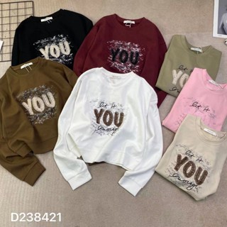 Áo thun nữ mùa đông tay dài cổ tròn in chữ YOU hàng Quảng Châu dày dặn, áo sweater nỉ da cá phong cách Hàn Quốc 238421