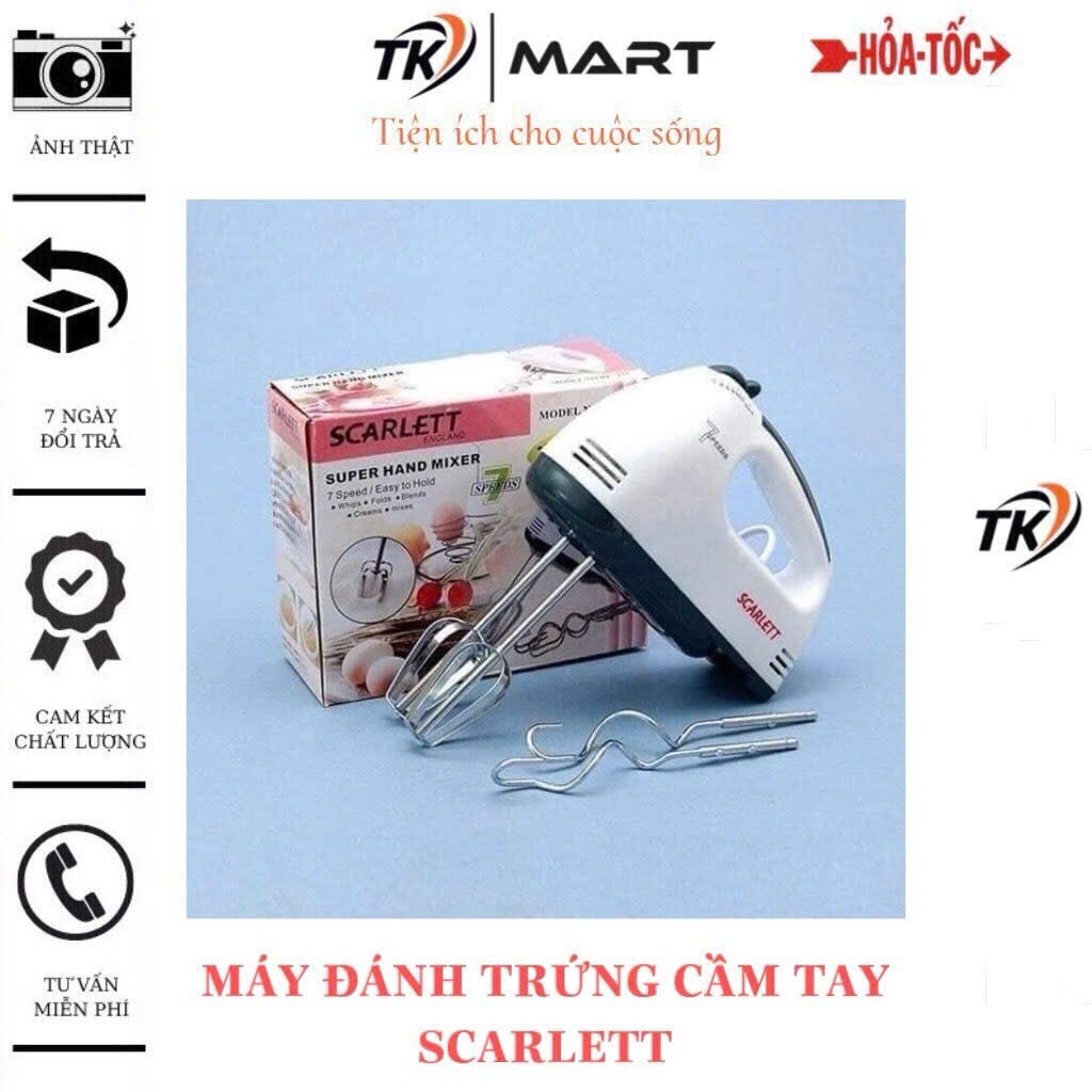 🌟BẢO HÀNH 1 ĐỔI 1🌟 Máy đánh trứng cầm tay 7 tốc độ SCARLETT - Công suất 180w