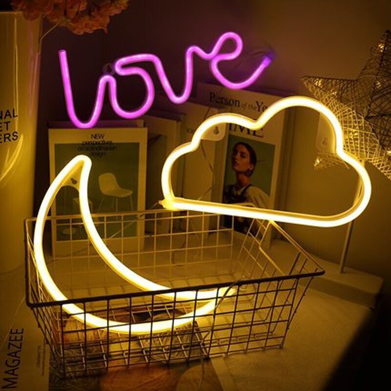 Đèn Neon Tạo Hình Đám Mây Vàng Ấm Áp Decor Phòng Ngủ Siêu Dễ Thương - Tặng Kèm Pin