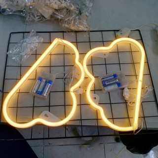 Đèn Neon Tạo Hình Đám Mây Vàng Ấm Áp Decor Phòng Ngủ Siêu Dễ Thương - Tặng Kèm Pin