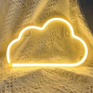 Đèn Neon Tạo Hình Đám Mây Vàng Ấm Áp Decor Phòng Ngủ Siêu Dễ Thương - Tặng Kèm Pin