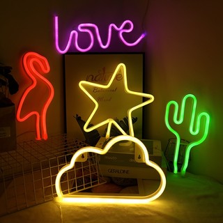 Đèn Neon Tạo Hình Đám Mây Vàng Ấm Áp Decor Phòng Ngủ Siêu Dễ Thương - Tặng Kèm Pin