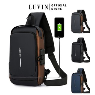 Túi Đeo Chéo Mới Chất Lượng Cao Đa Năng Nam LUVIN, Túi Đeo Vai Sạc USB Chống Trộm Có Mật Khẩu