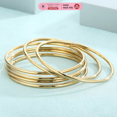 Vòng Tay Titan Mạ Vàng Thép Không Ghỉ Cọng 3mm Thời Trang - Ngọc Trai Trường Thịnh