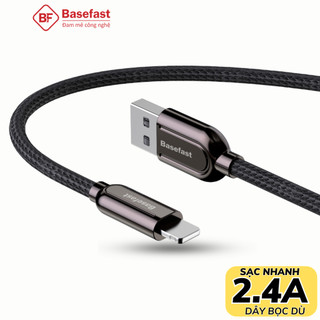 Dây sạc nhanh cao cấp Basefast cáp bện dù đầu bọc kim loại siêu bền cho 8plus xs max 11 12 13 pro max