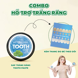 Kem Trắng Răng Dạng Sáp Tooth Paste - Làm Trắng Răng, Làm Sạch, Khử Mùi Hôi 25gr - Tặng Kèm Thang Đo