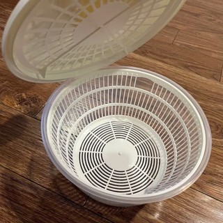 Rổ dụng cụ bằng nhựa trắng quay vắt khô ráo nước cho rau sống salad của I_K_E_A
