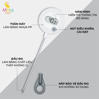 NHIỆT KẾ ĐO SỮA, THỨC ĂN MOAZ BEBE- MB020, Suzy baby