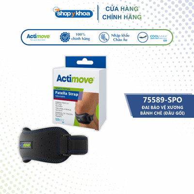 Dây Đai Bảo Vệ Xương Bánh Chè Đầu Gối Actimove, Màu Đen [75589-SPO]. Nhập Khẩu Châu Âu (1 Cái)