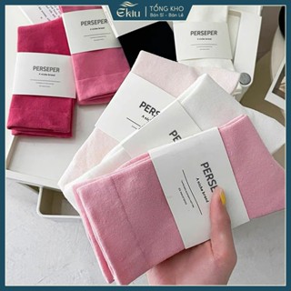 Tất vớ trơn nhiều màu phong cách đơn giản dễ phối đồ, chất liệu cotton co giãn thông thoáng khí - Ekiu Shop