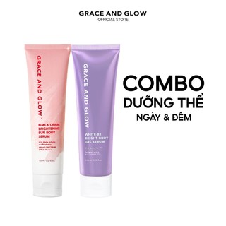Combo dưỡng thể ngày và đêm Black Opium Grace and Glow hỗ trợ cải thiện sắc tố da 250ml