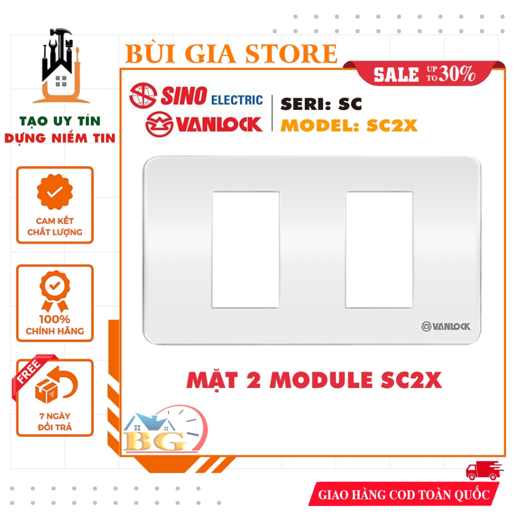 Mặt 2 mô đun SIno - Vanlock SC2X (Seri SC)