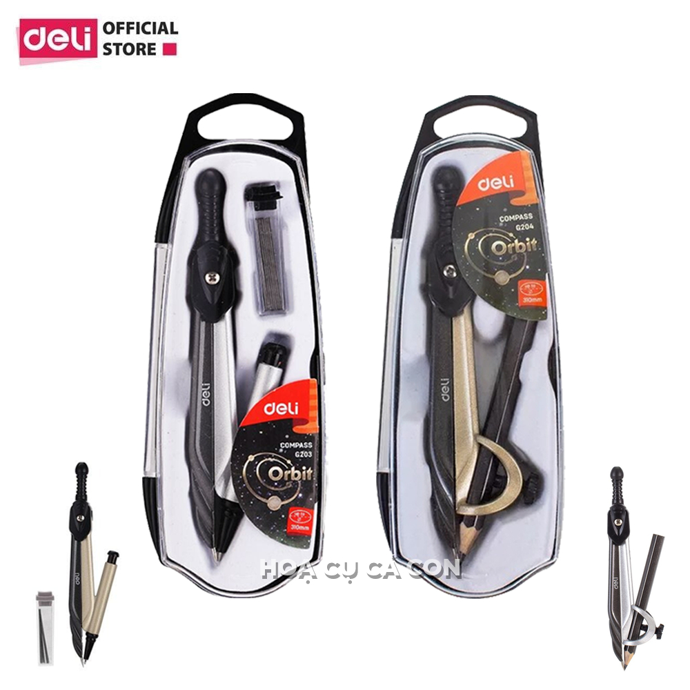 [CÁCON] COMPA DELI - COMPA GẮN CHÌ DELI G204 - COMPA CHÌ BẤM DELI G203 - COMPA DELI HỘP NHỰA