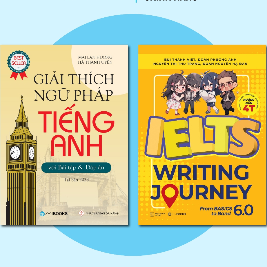 Sách - Combo Làm Chủ Tiếng Anh ( Giải Thích Ngữ Pháp Tiếng Anh + IELTS Writting Journey From Basic t