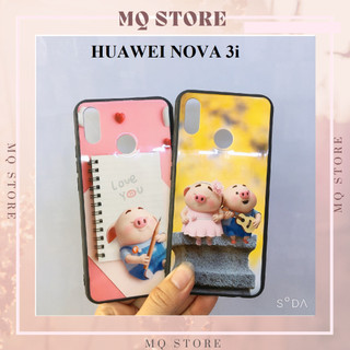 Ốp lưng Huawei Nova 3i hình heo 3D đang yêu, viền dẻo