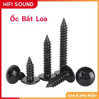 Set 10 Đinh vít, ốc bắt loa đầu dù mũ rộng bắt loa màu đen sơn tĩnh điện M3 M4