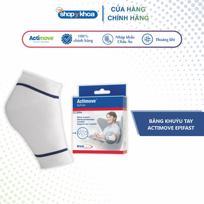 Băng Khuỷu Tay Dạng Ống Actimove EpiFast, Giảm Đau Khớp, Hội Chứng Tennis Elbow, Màu Trắng - Nhập Khẩu Châu Âu (1 Cái)