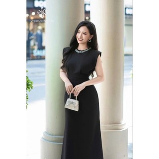 Đầm body cổ phối hạt cao cấp